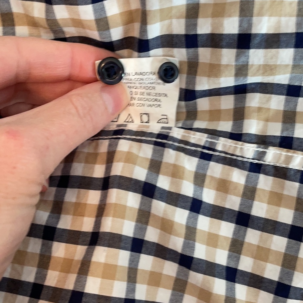 Men’s large button down blue/beige - Picture 7 of 7